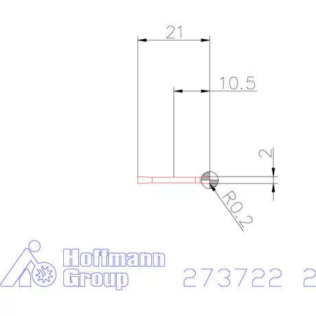 Beszúró esztergalapka Simítás 2 mm