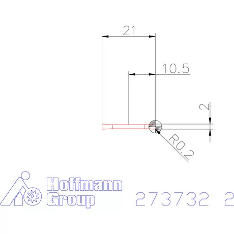 Beszúró esztergalapka Közepes megmunkálás 2 mm