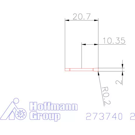 Garant Beszúró esztergalapka Egyenes élek 2 mm