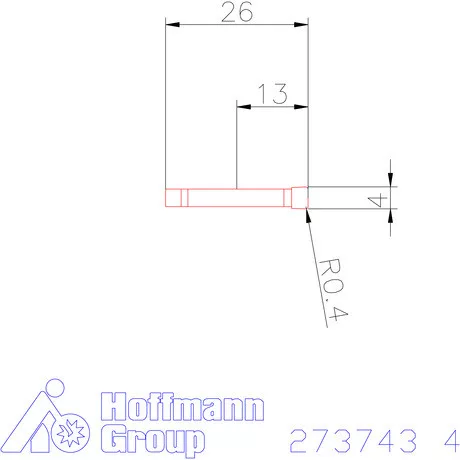 Garant Beszúró esztergalapka Egyenes élek. 4 mm