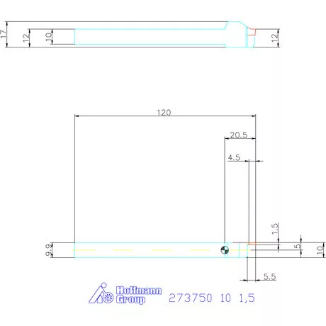 Garant Beszúró esztergakés 10/1,5 mm