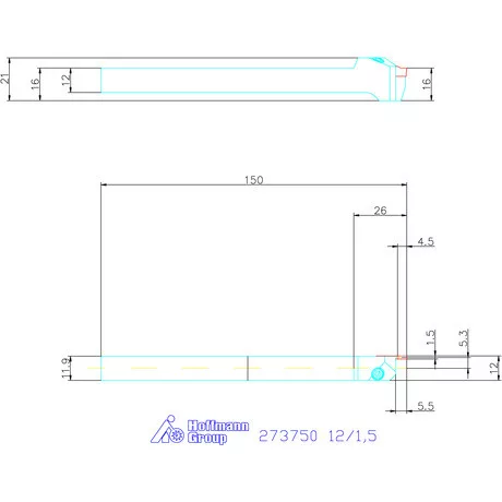 Garant Beszúró esztergakés 12/1,5 mm