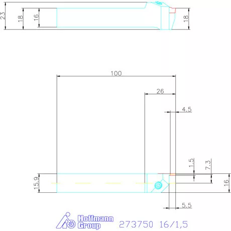 Garant Beszúró esztergakés 16/1,5 mm