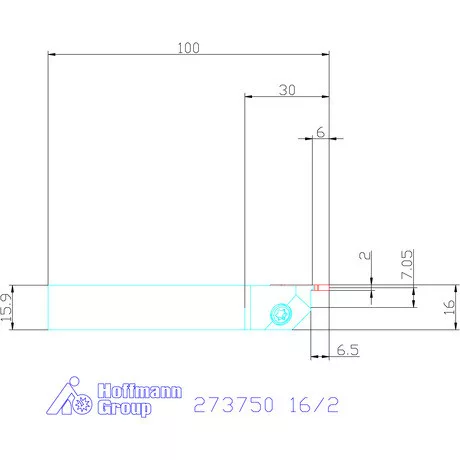 Garant Beszúró esztergakés 16/2 mm