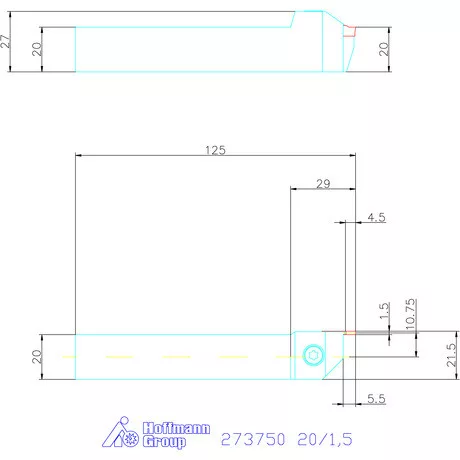 Garant Beszúró esztergakés 20/1,5 mm