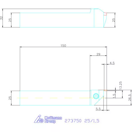 Garant Beszúró esztergakés 25/1,5 mm