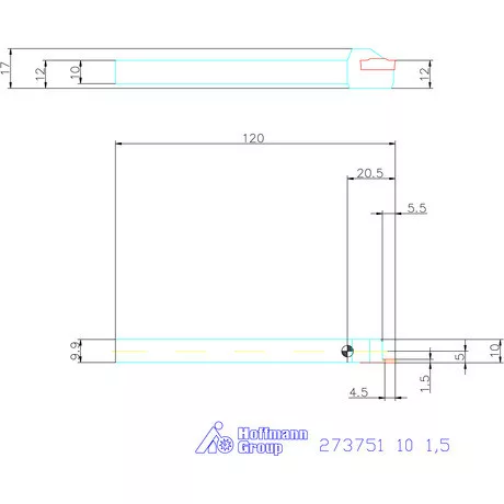 Garant Beszúró esztergakés 10/1,5 mm