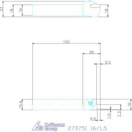 Garant Beszúró esztergakés 16/1,5 mm