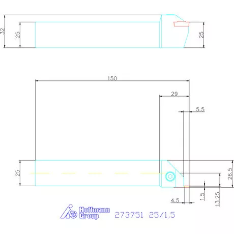 Garant Beszúró esztergakés 25/1,5 mm