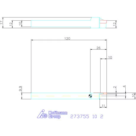 Garant Beszúró esztergakéstartó 10/2 mm