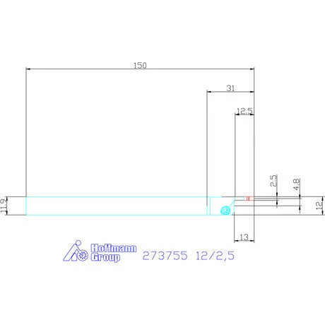 Garant Beszúró esztergakéstartó 12/2,5 mm