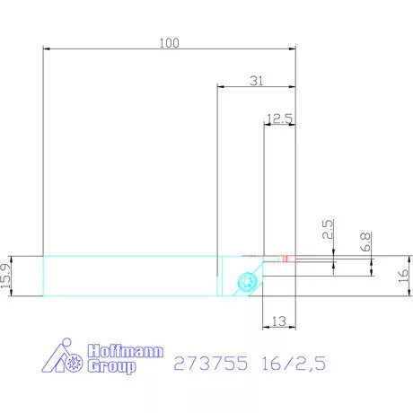 Garant Beszúró esztergakéstartó 16/2,5 mm