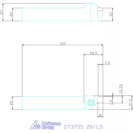 Garant Beszúró esztergakéstartó 20/1,5 mm