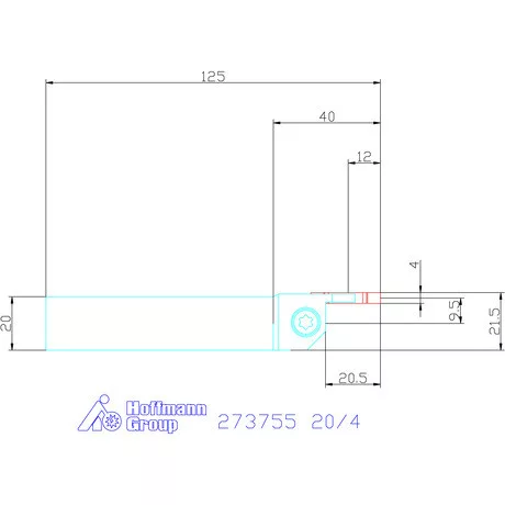 Garant Beszúró esztergakéstartó 20/4 mm