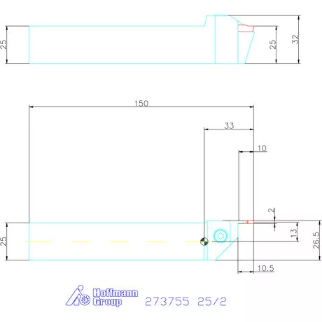 Garant Beszúró esztergakéstartó 25/2 mm