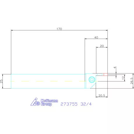 Garant Beszúró esztergakéstartó 32/4 mm