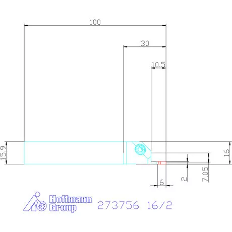 Garant Beszúró esztergakéstartó 16/2 mm