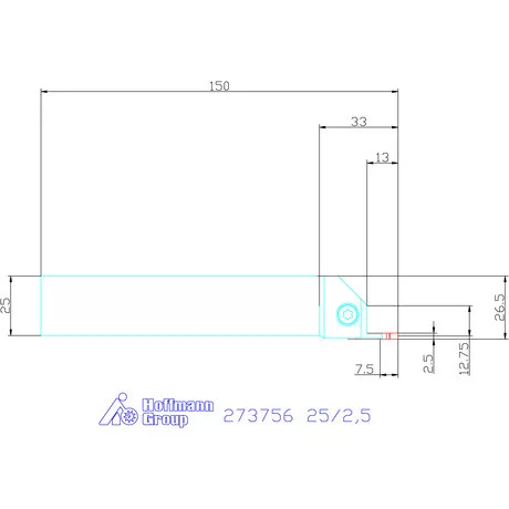 Garant Beszúró esztergakéstartó 25/2,5 mm