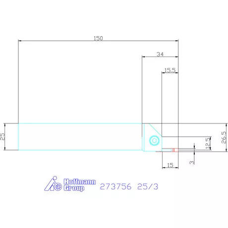 Garant Beszúró esztergakéstartó 25/3 mm