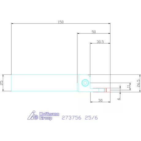 Garant Beszúró esztergakéstartó 25/6 mm