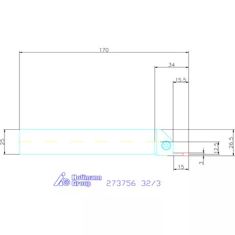 Garant Beszúró esztergakéstartó 32/3 mm