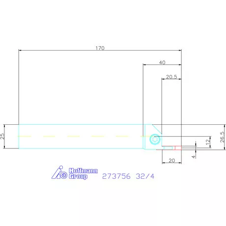 Garant Beszúró esztergakéstartó 32/4 mm