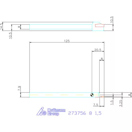 Garant Beszúró esztergakéstartó 8/1,5 mm
