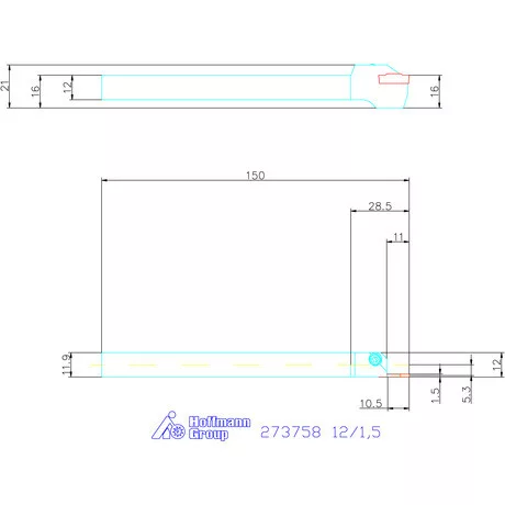 Garant Leszúró esztergakéstartó 12/1,5 mm