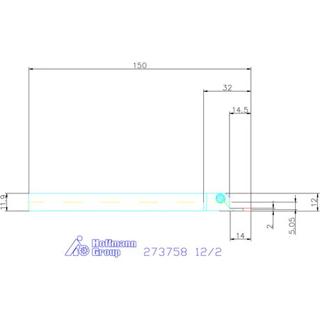 Garant Leszúró esztergakéstartó 12/2 mm