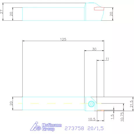 Garant Leszúró esztergakéstartó 20/1,5 mm
