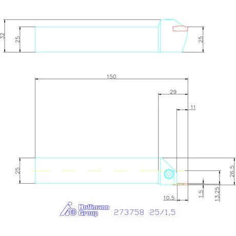 Garant Leszúró esztergakéstartó 25/1,5 mm