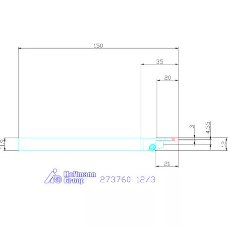 Garant Leszúró esztergakéstartó 12/3 mm
