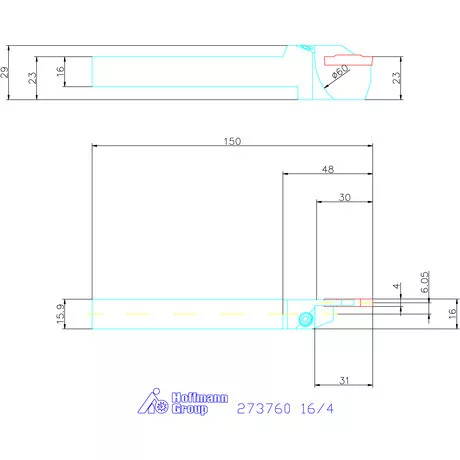 Garant Leszúró esztergakéstartó 16/4 mm