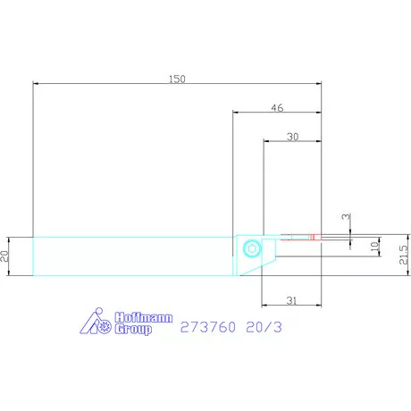 Garant Leszúró esztergakéstartó 20/3 mm