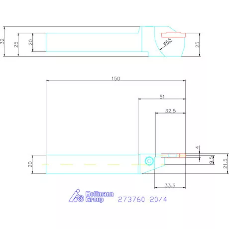 Garant Leszúró esztergakéstartó 20/4 mm