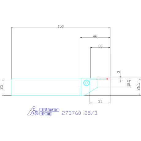 Garant Leszúró esztergakéstartó 25/3 mm