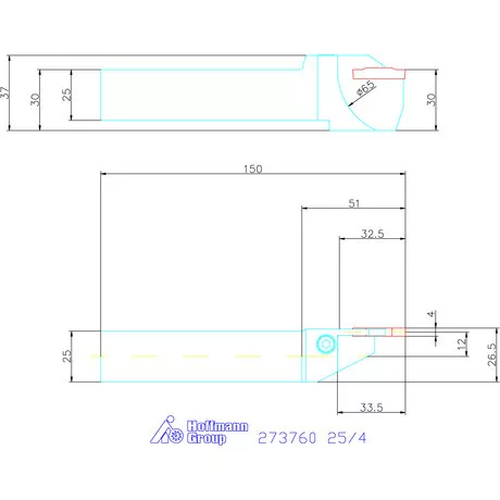 Garant Leszúró esztergakéstartó 25/4 mm