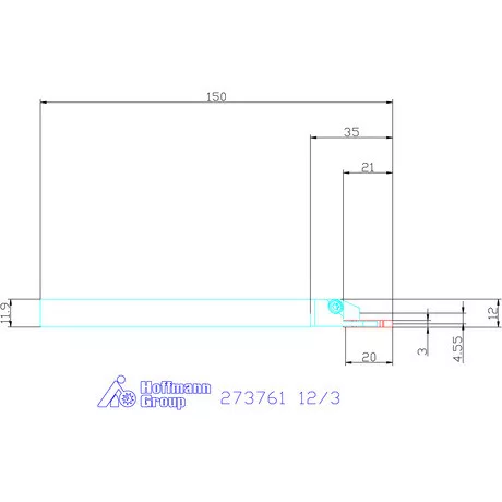 Garant Leszúró esztergakéstartó 12/3 mm