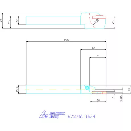 Garant Leszúró esztergakéstartó 16/4 mm