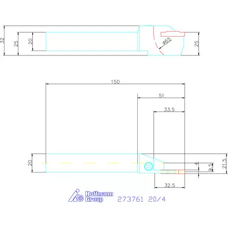 Garant Leszúró esztergakéstartó 20/4 mm
