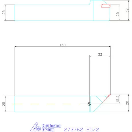 Garant Beszúró esztergakés 45° 25/2