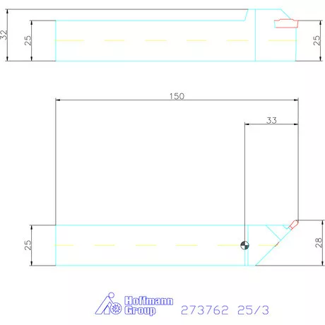Garant Beszúró esztergakés 45° 25/3
