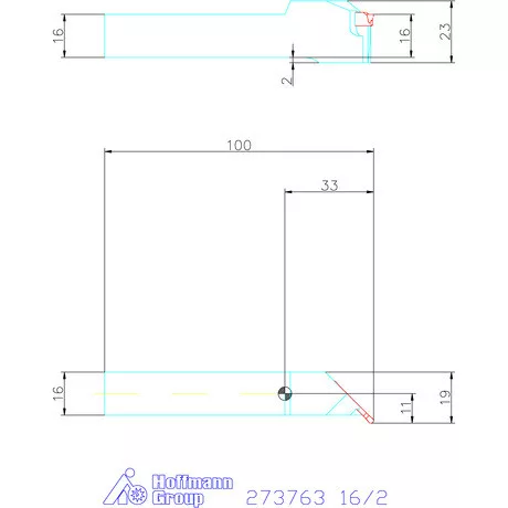 Garant Beszúró esztergakés 45° 16/2