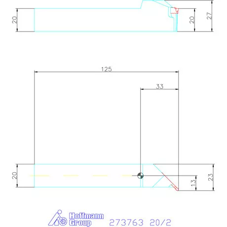 Garant Beszúró esztergakés 45° 20/2