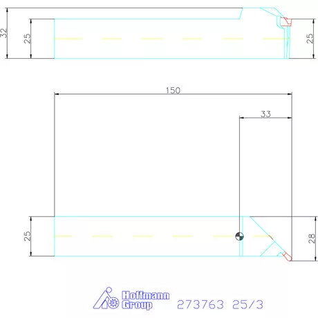 Garant Beszúró esztergakés 45° 25/3