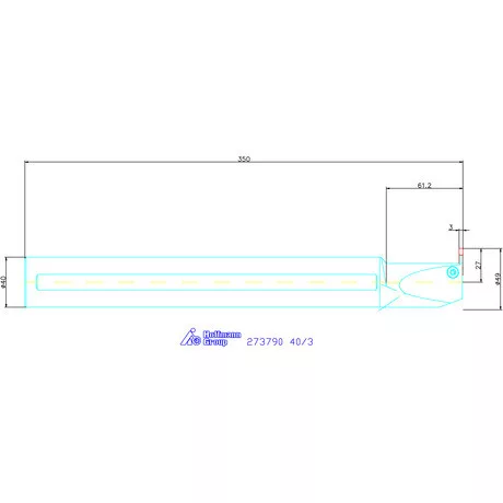Garant Furatkés beszúró esztergáláshoz 40/3 mm