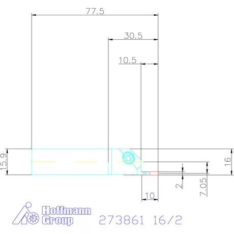 Garant Eco beszúró esztergakés 16/2 mm