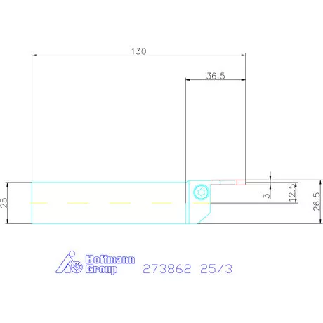 Garant Eco beszúró esztergakés, hosszú szár 25/3 mm