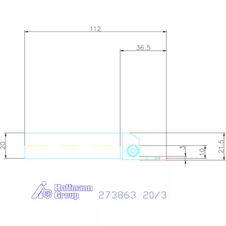 Garant Eco beszúró esztergakés, hosszú szár 20/3 mm