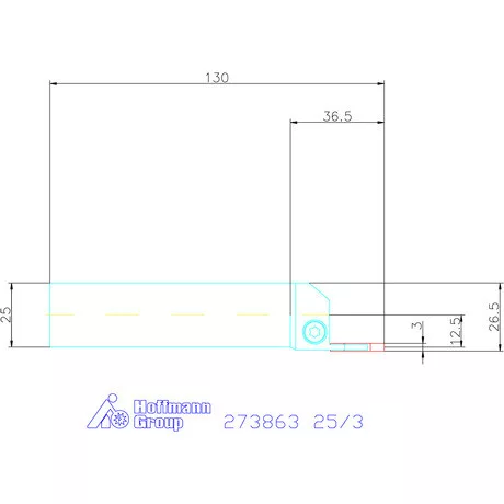 Garant Eco beszúró esztergakés, hosszú szár 25/3 mm
